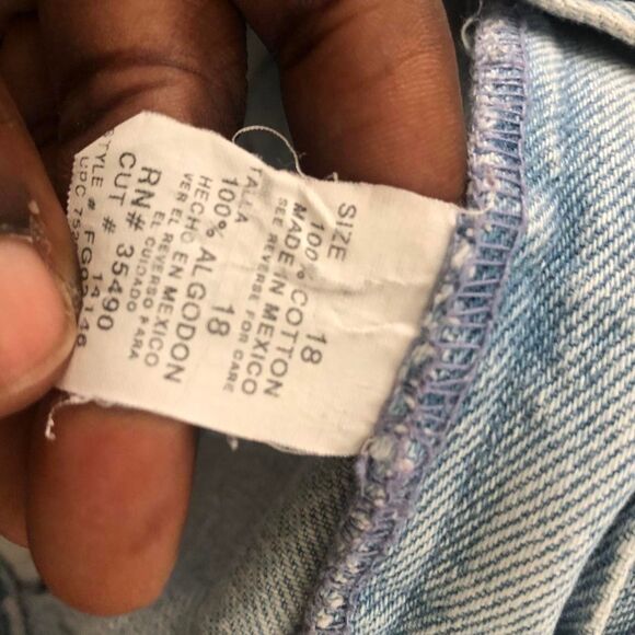 90s vintage plus size High-waist light blue denim jean Faded Glory Aztec shorts - Picture 4 of 8